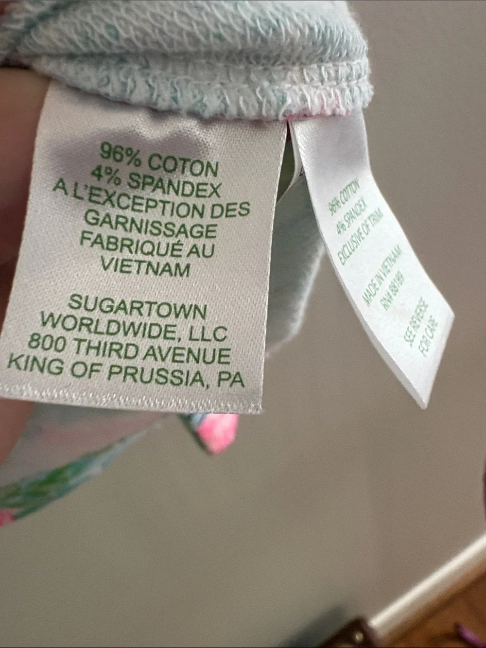 Lilly Pulitzer Teal and Pink Floral Half-Zip Pullover - Picture 12 of 12